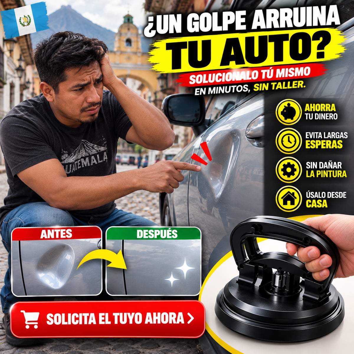 Saca Abolladuras de Ventosa – Saca el Golpe Sin Tocar la Pintura | Envío Gratis