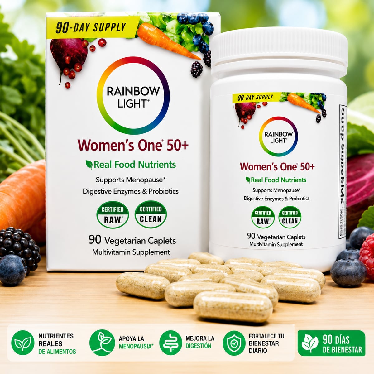 Ultimas Unidades!! - MULTIVITAMINICO RAINBOW LIGHT WOMEN ONE 50+ Envío Gratis 🚚