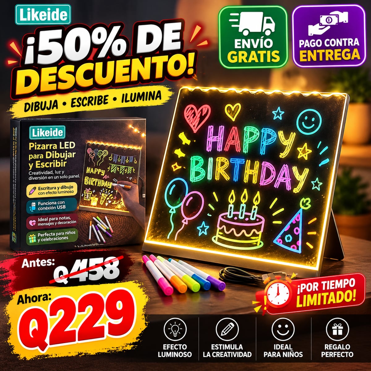 Pizarra Mágica con Luz LED