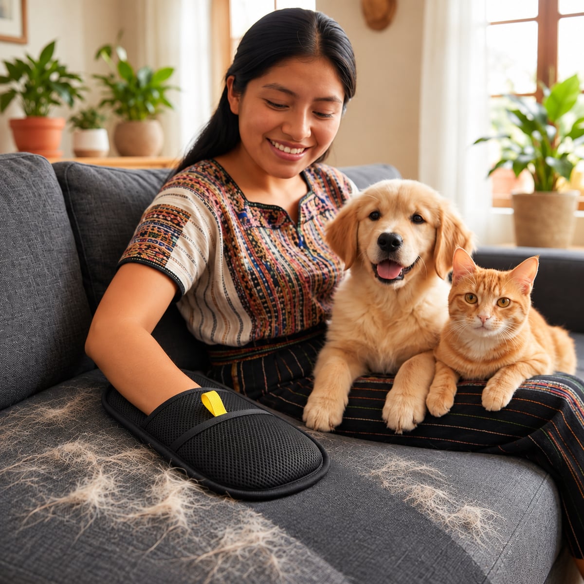 Guante Quita Pelos y Pelusas 🐶🐱 | Una Sola Pasada, Sin Rodillos