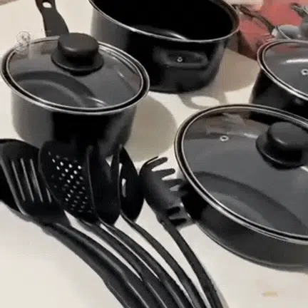 Set de Cocina Negro - 13 Piezas