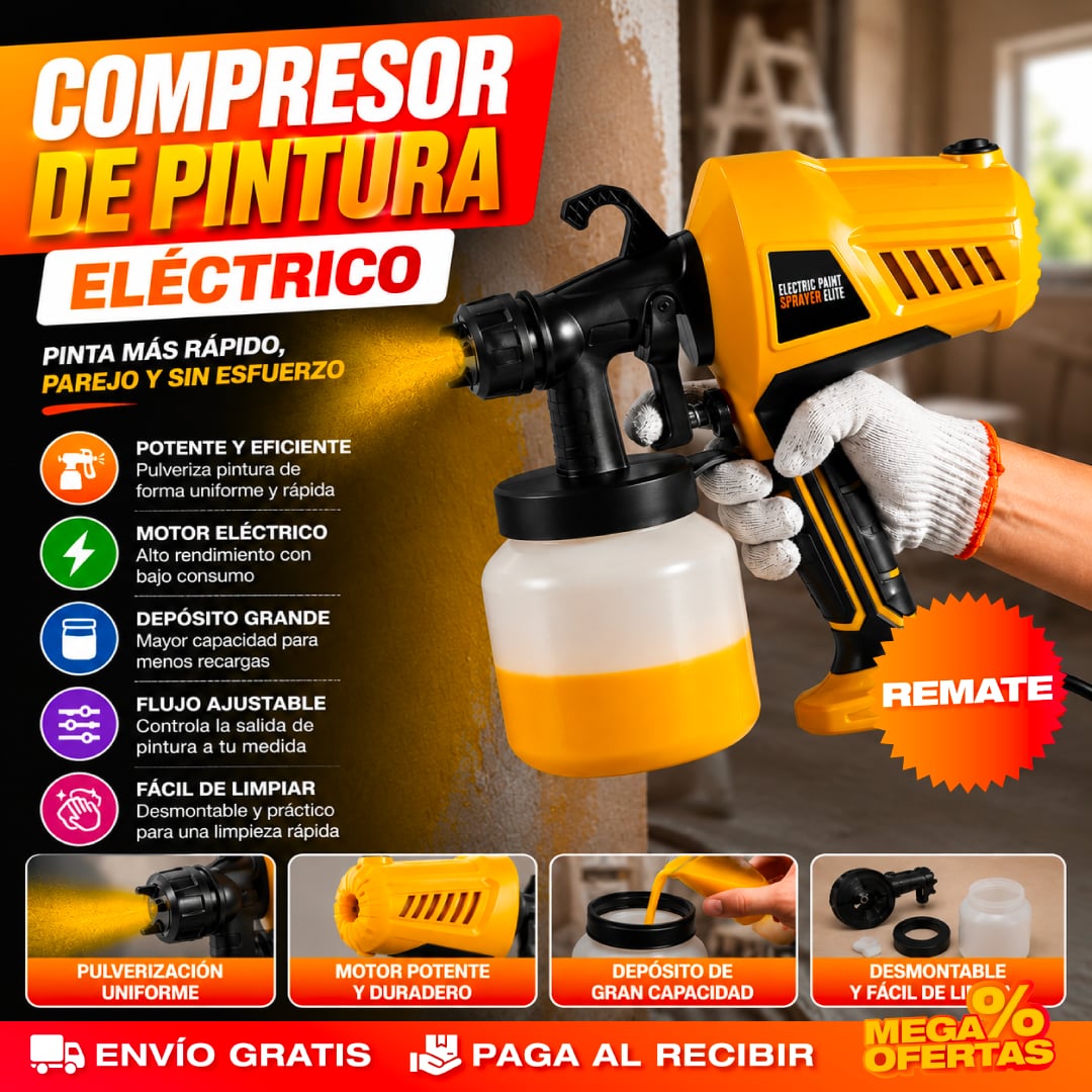 Compresor de Pintura Eléctrico Multifuncional – Pinta Parejo Como Profesional Sin Brocha