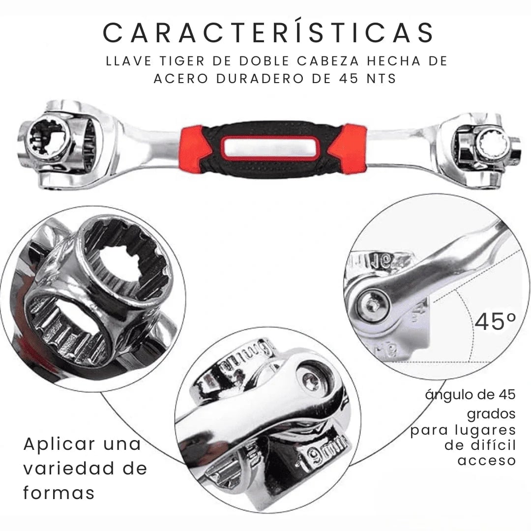 Llave Dado Universal 8 En 1 Giro 360°🔥🔧