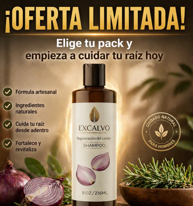 Shampoo Excalvo: Tratamiento capilar artesanal diseñado para hombres- Resultados en 45 Dias