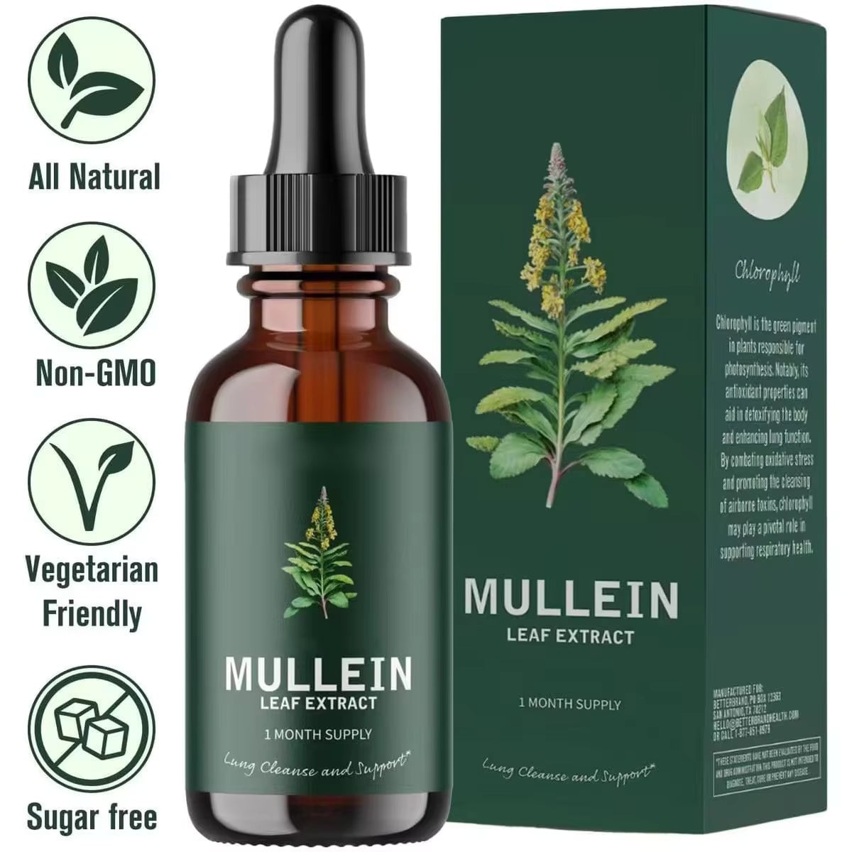 2X1 Mullein" - Extracto de Gordolobo + Clorofila (Solución Definitiva Para Fumadores)
