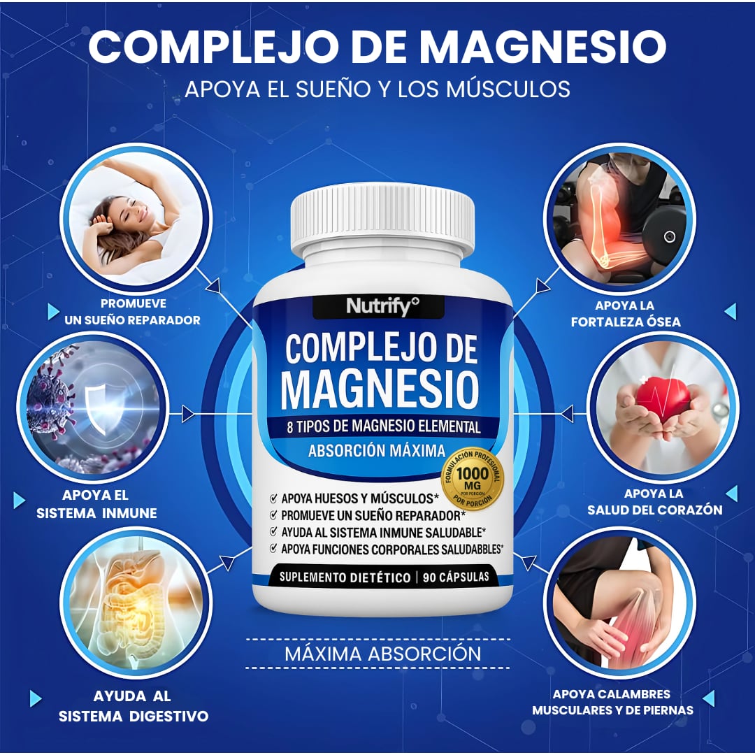 Magnesio complex 8 formas – Energía, Relajación y Recuperación + Envio Gratis