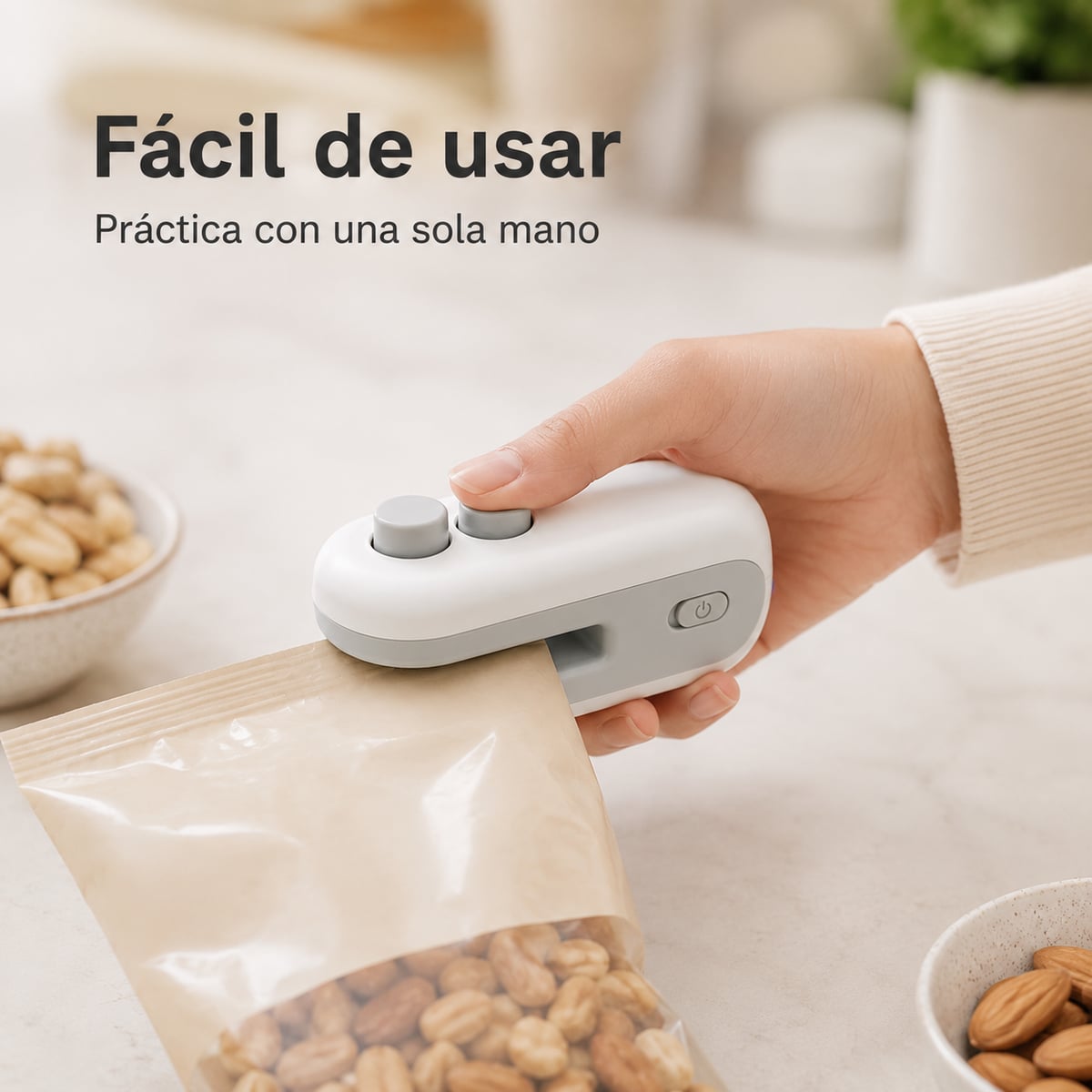 SellaFresh Go™ | Mini Selladora Portátil Recargable USB-C