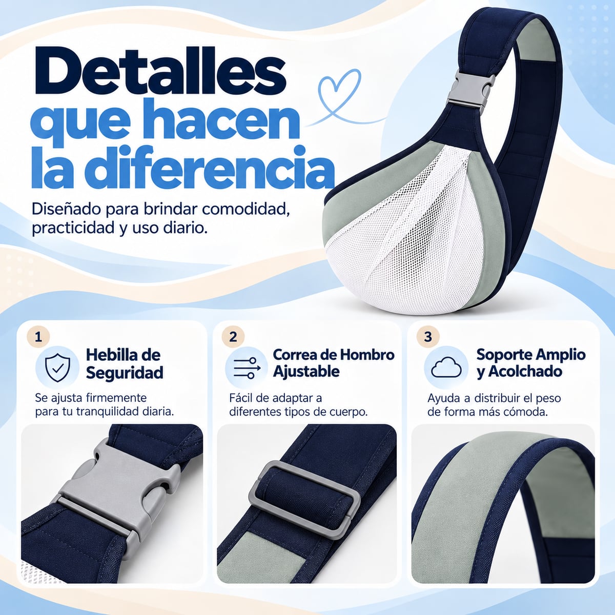 Portabebés tipo fular ligero | Transpirable y fácil de transportar