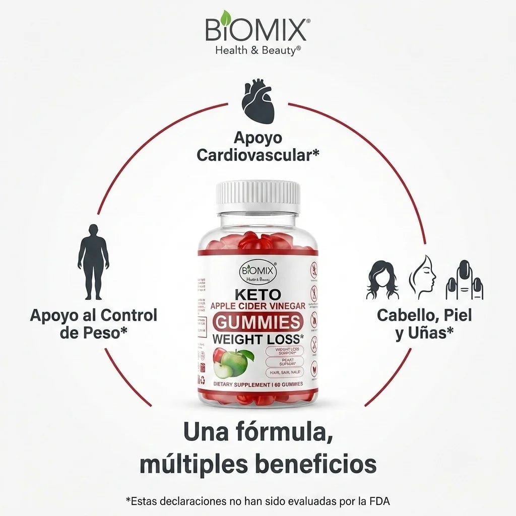 Gomitas Keto Adelgazantes Detox de Vinagre de Sidra de Manzana con la Madre Sin gluten + ENVIO GRATIS