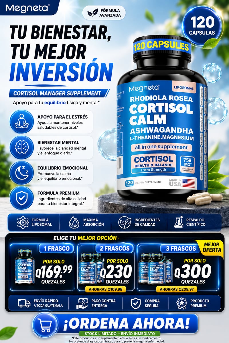 💙 CORTISOL Calm Ashwagandha  60 Cáps.  Equilibrio, Relajación y Bienestar+ envio gratis