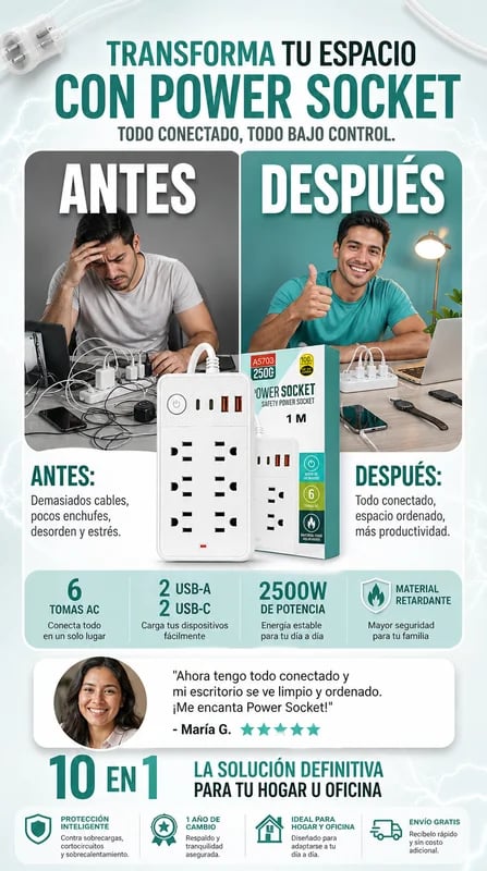 ConectaPro™ 10 en 1 | Más Conexiones, Menos Desorden