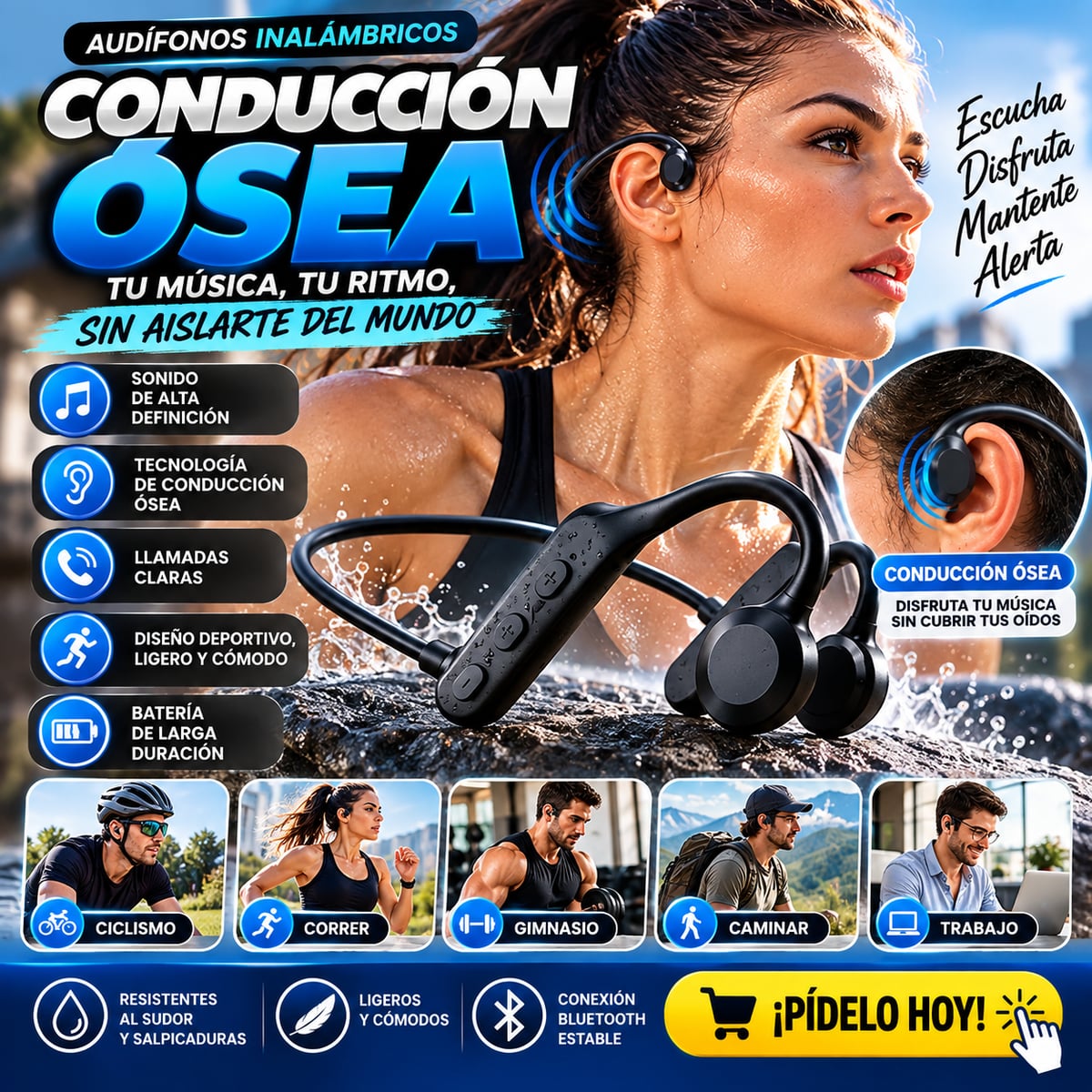 SPORTS HEADPHONES – AUDÍFONOS DE CONDUCCIÓN ÓSEA