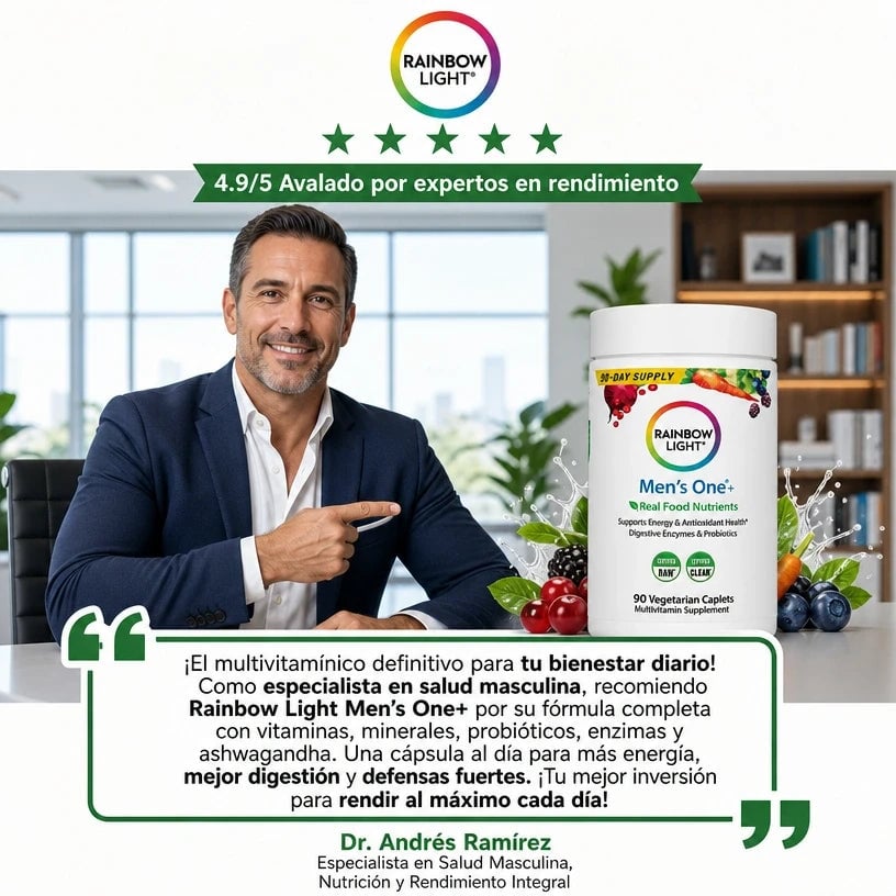 Multivitamínico Rainbow Light® Recupera Energía, Inmunidad y Salud Digestiva - Empieza a cuidarte hoy.