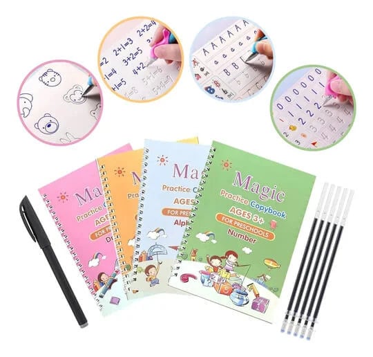 Magic Kids Books - Kit 4 Cuadernillos De Caligrafía Para Niños