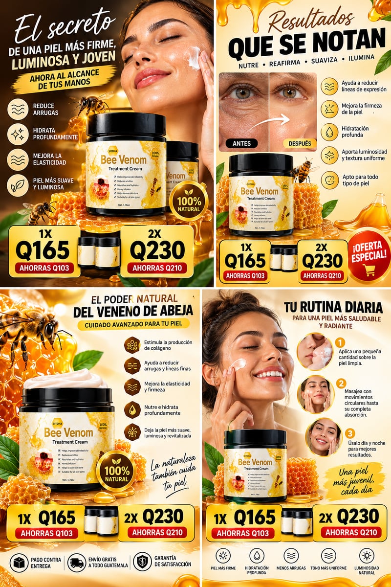 ✨ Renueva tu piel de manera natural con 🌿Bee Venom ✨APROVECHA COMPRA DOS POR SOLO 227 QUEZALES