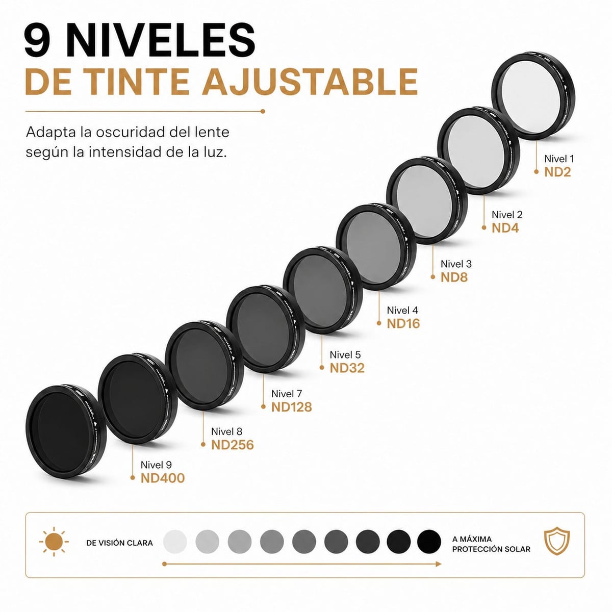 Gafas de sol con tinte ajustable