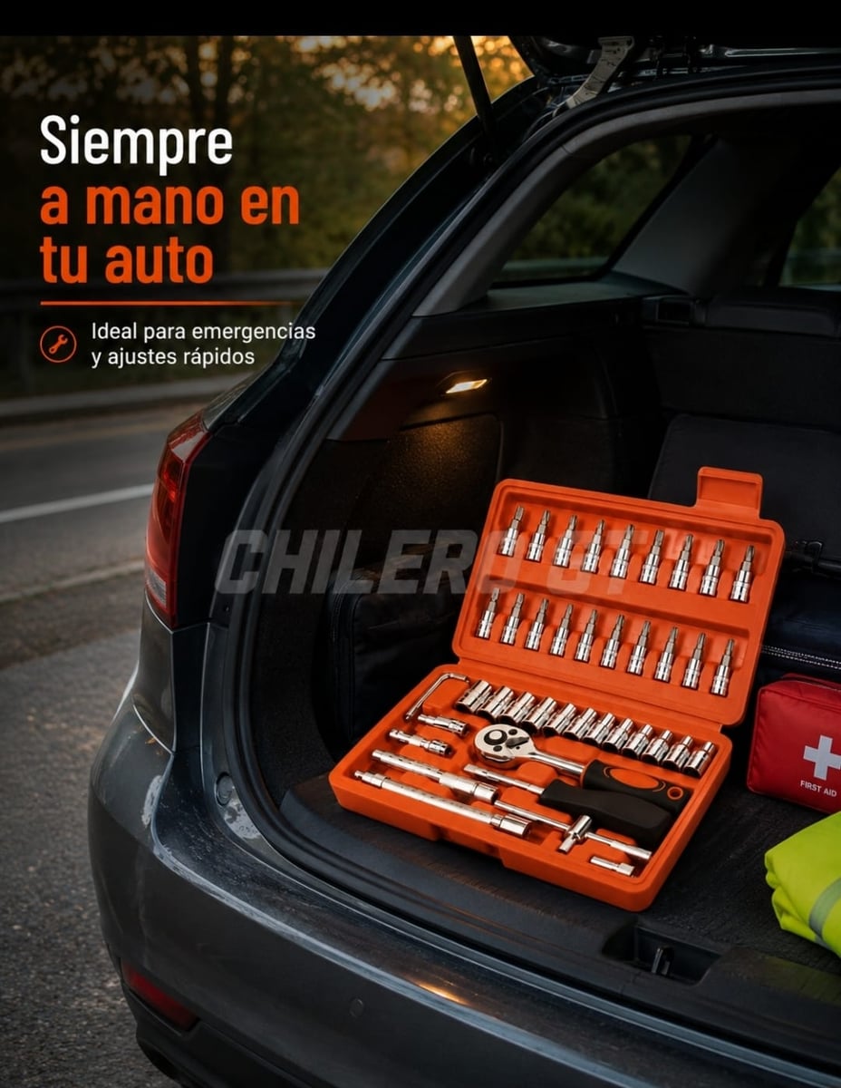Set Profesional de Llaves de Dado 46 Piezas – Todo en un Solo Kit