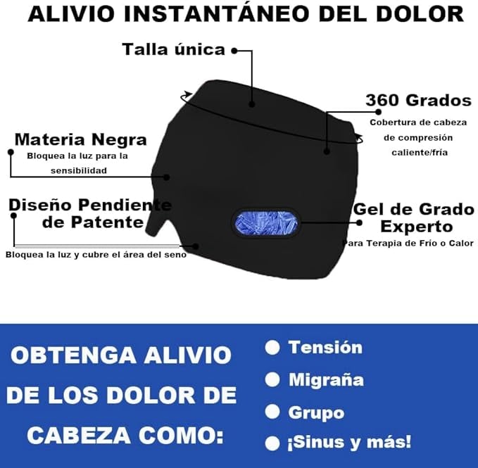 Gorro Terapéutico de Gel para Dolor de Cabeza y Migrañas
