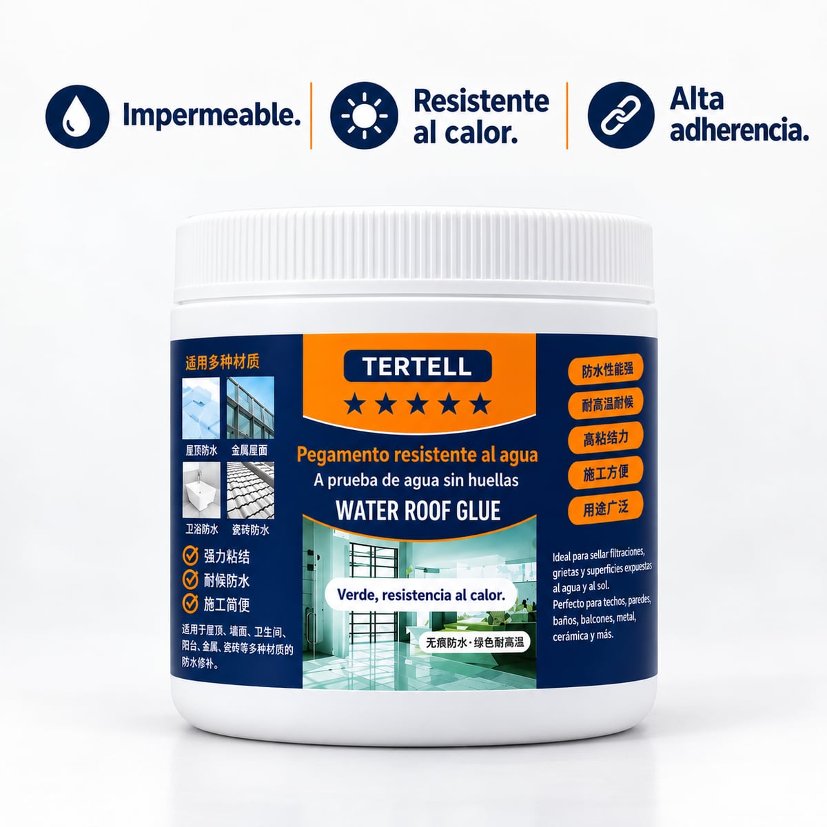 IMPERMEABILIZANTE TERTELL WATER ROOF GLUE 500 G