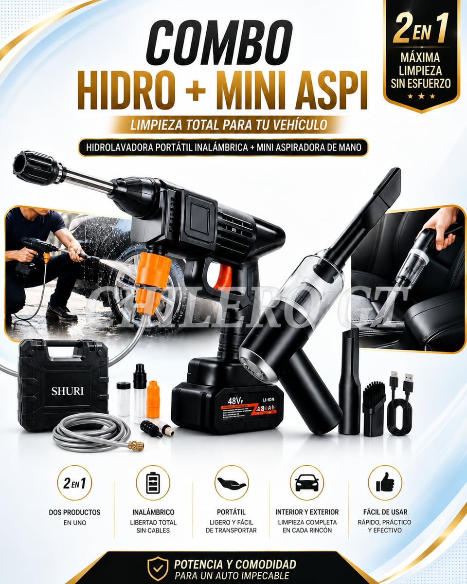 ¡Combo Doble! Hidrolavadora + Aspiradora a un Precio Increíble