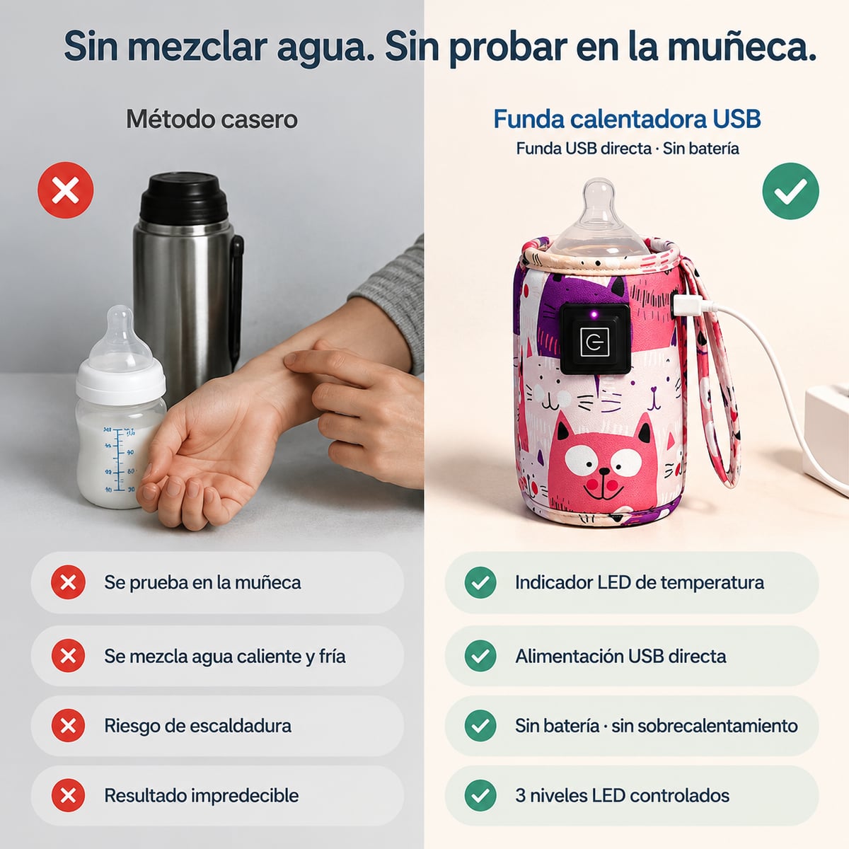 Calentador de biberón - Biberón calientito sin correr a la cocina