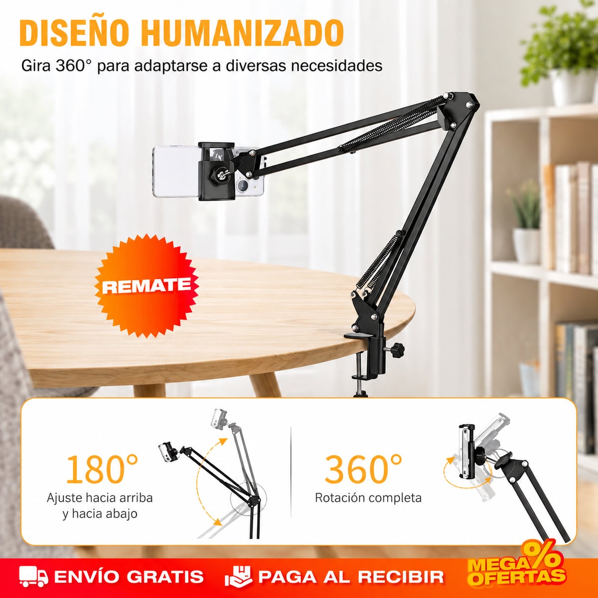 SOPORTE DE BRAZO AJUSTABLE PARA CELULAR