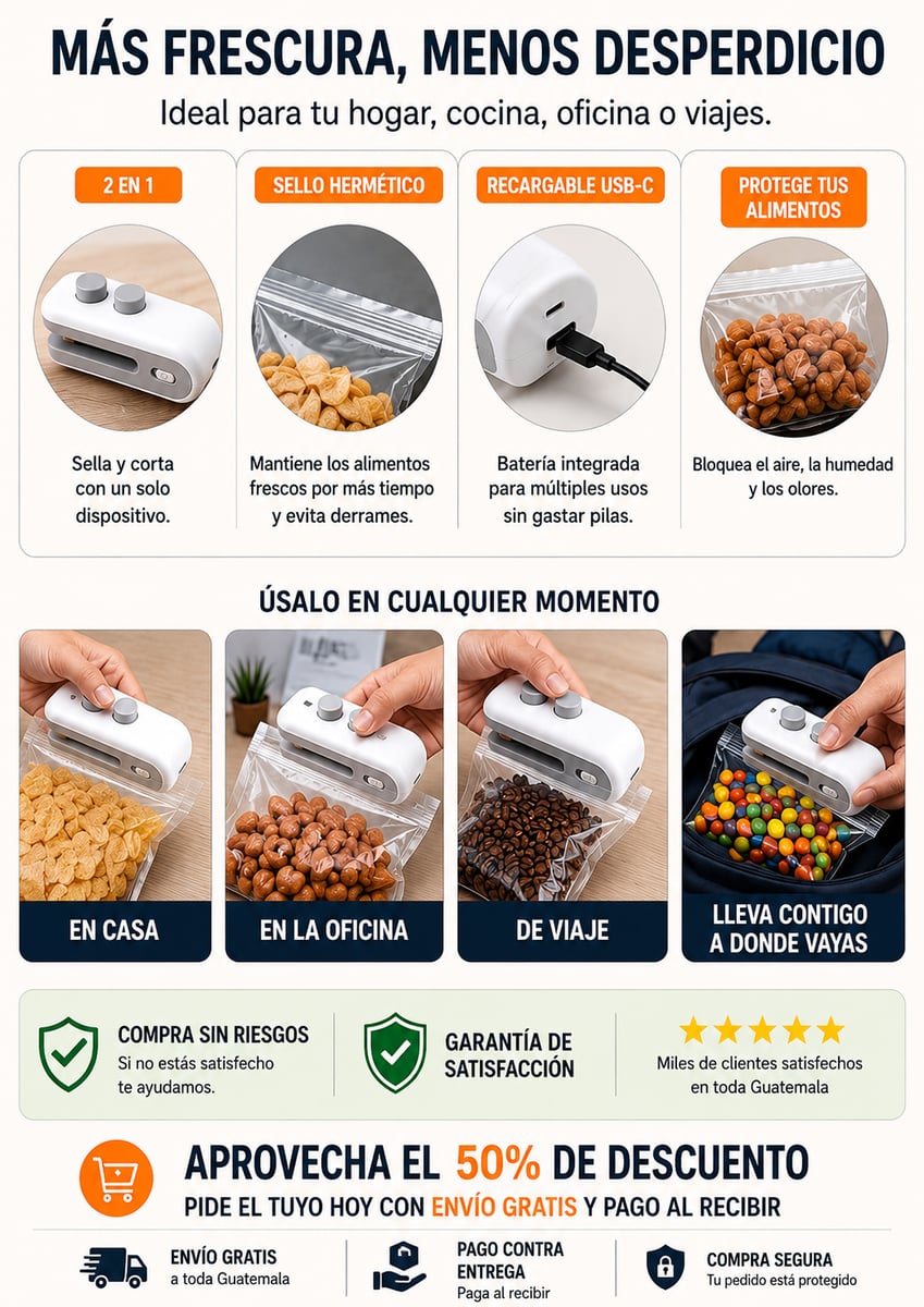 MINI SELLADORA USB PRO | Conserva tus alimentos y evita desperdicios