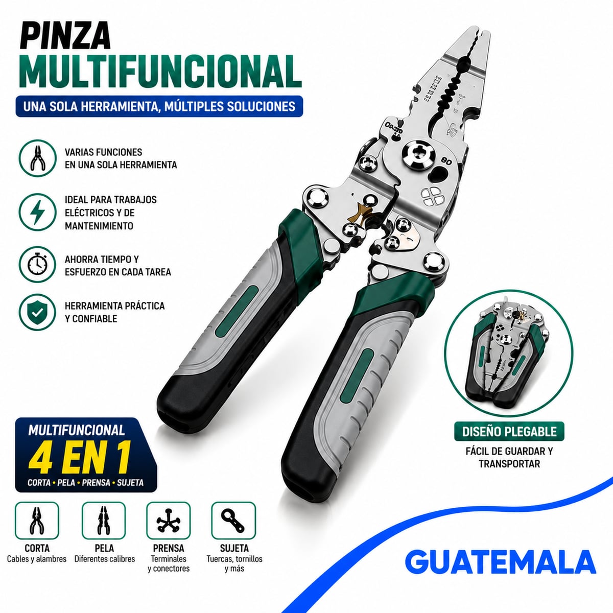 ALICATE UNIVERSAL PARA ELECTRICISTA TENAZA CORTADORA DE CABLE