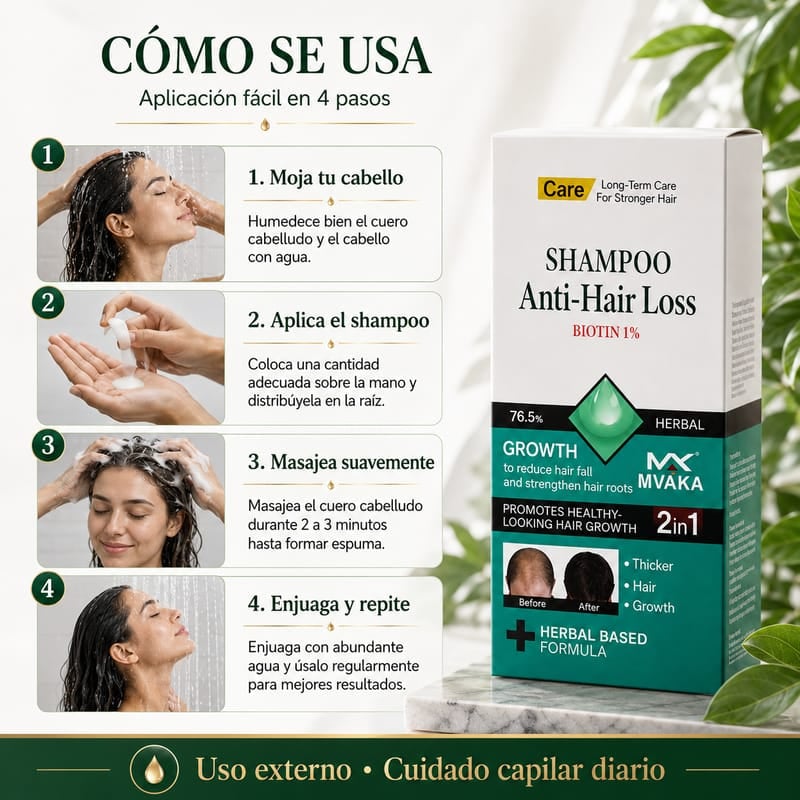 Champú Anti-Caída con Biotina 1% + ENVIO GRATIS