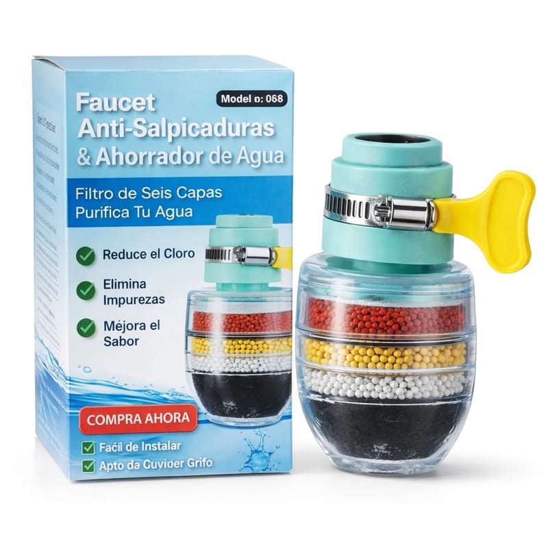 Purificador para grifo de 6 capas anti-salpicaduras🚰 + ENVIO GRATIS🚚