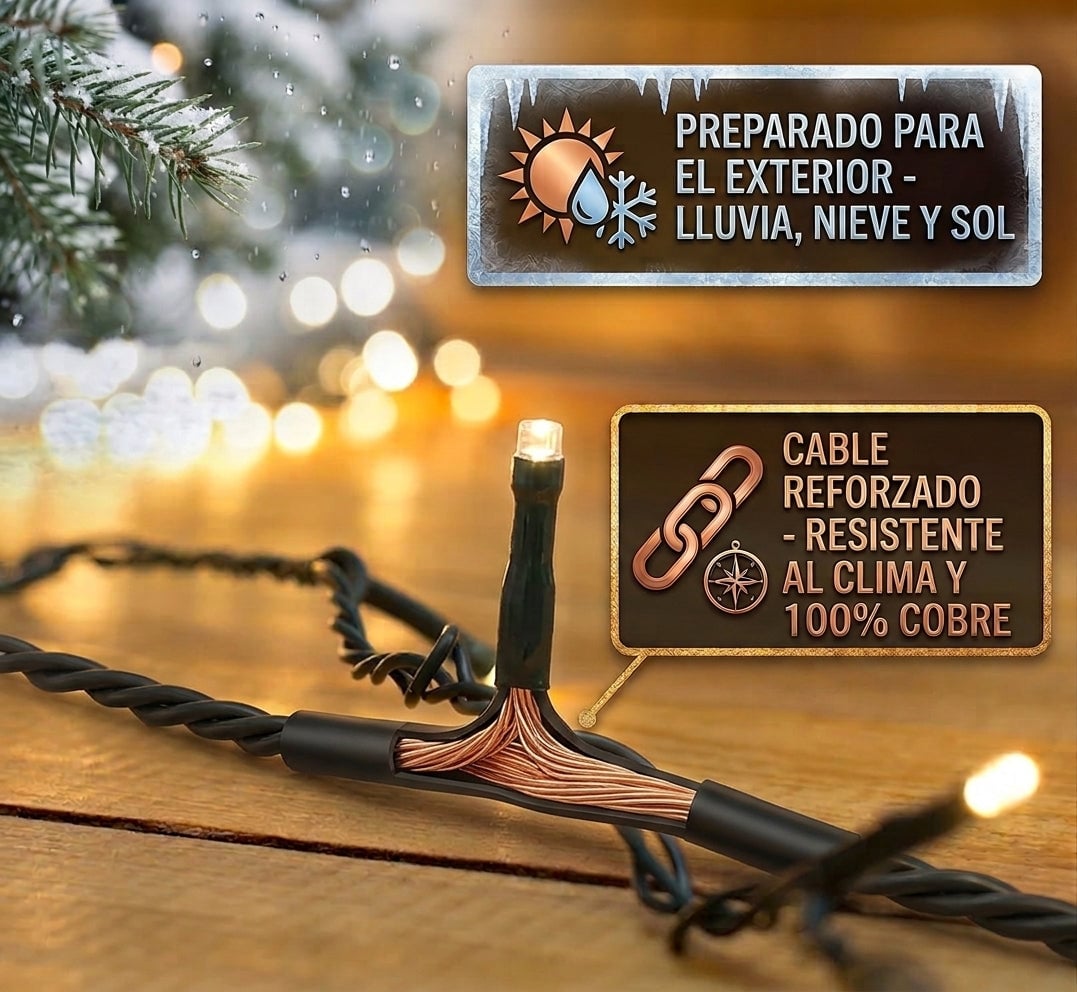 Luces Navideñas con Panel Solar