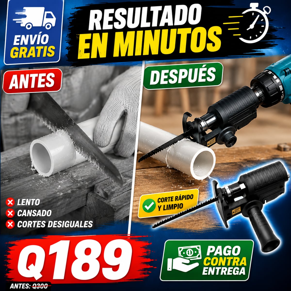 ¡OFERTA IMPERDIBLE! TRANSFORMA TU TALADRO- Adaptador Sierra para Taladros - ENVIO GRATIS 🚚