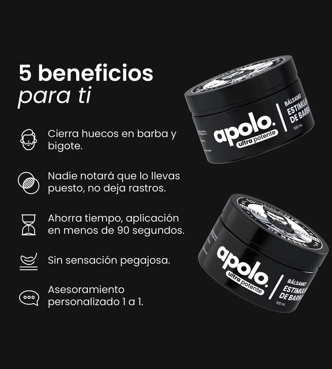 Bálsamo para Crecimiento de Barba Ultra Potente con Minoxidil 20% | 100mL + ENVIO GRATIS 🎁