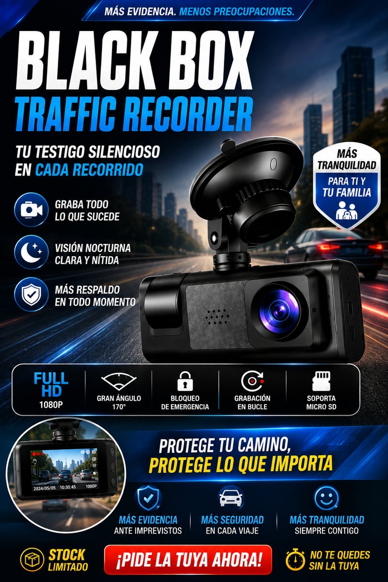 Cámara para Carro Tráfico y Seguridad. BLACK BOX