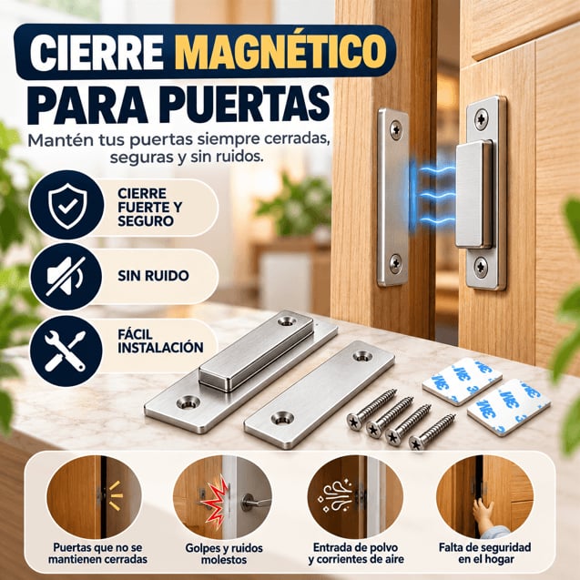 Cierre Magnético para Puertas y Armarios