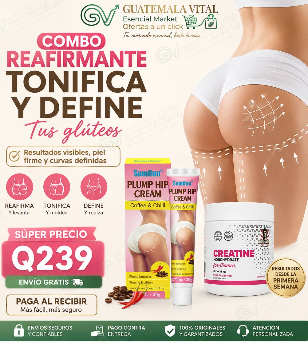 COMBO DEFINE TU FIGURA DE CREATINE MONOHIDRATE + CREMA REAFIRMANTE😱👇+ ENVIO GRATIS 🎁