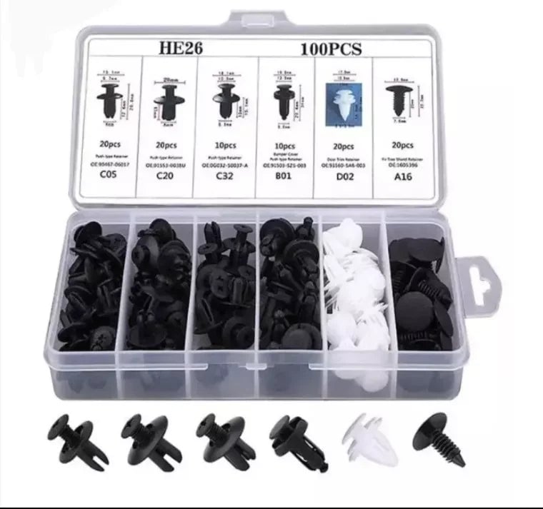 KIT 100 CLIPS "REMACHES" PARA CARRO.