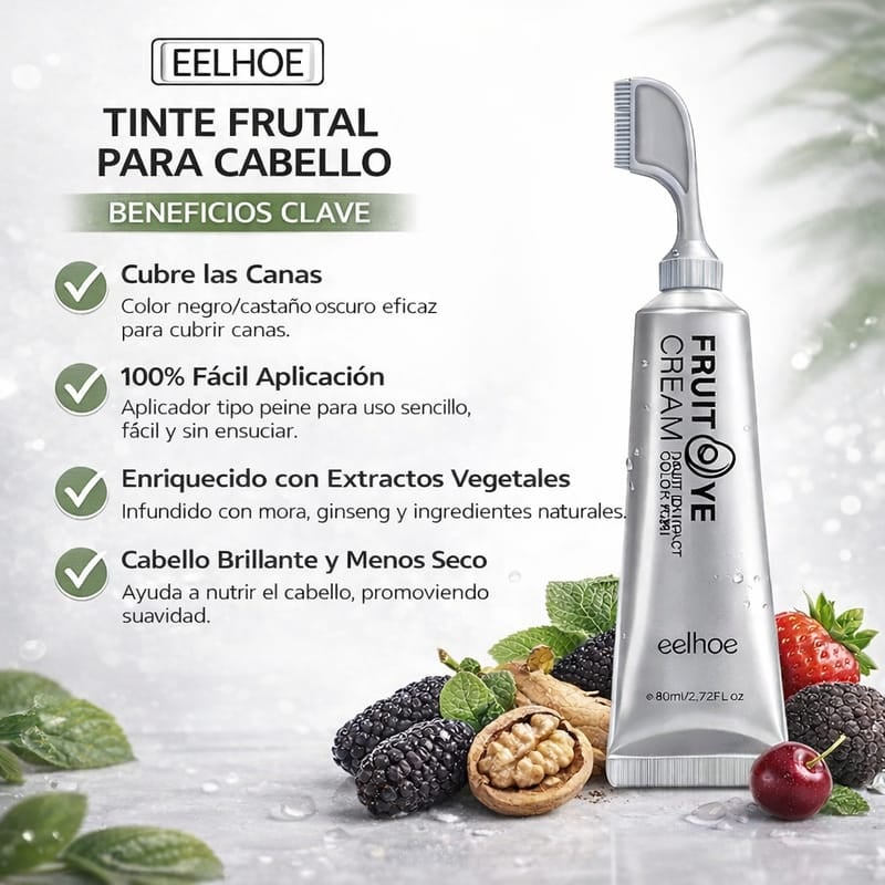 Dile adiós a las canas en 10 minutos con el poder natural de las frutas. ✨ COLOR NEGRO