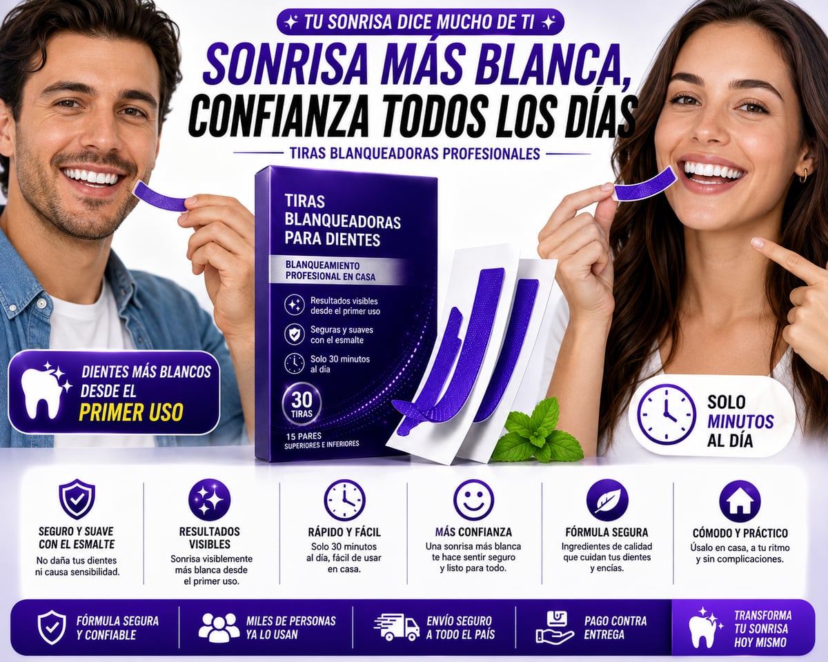 🦷✨ Tiras Blanqueadoras de Dientes: ¡Recupera una Sonrisa Más Blanca y Radiante! 😁 🔥30 Tiras