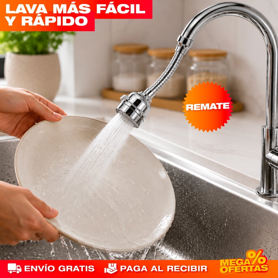 Extensor de Grifo de Agua Giratorio 360° Lleva 1 y Recibe uno Adicional Completamente GRATIS