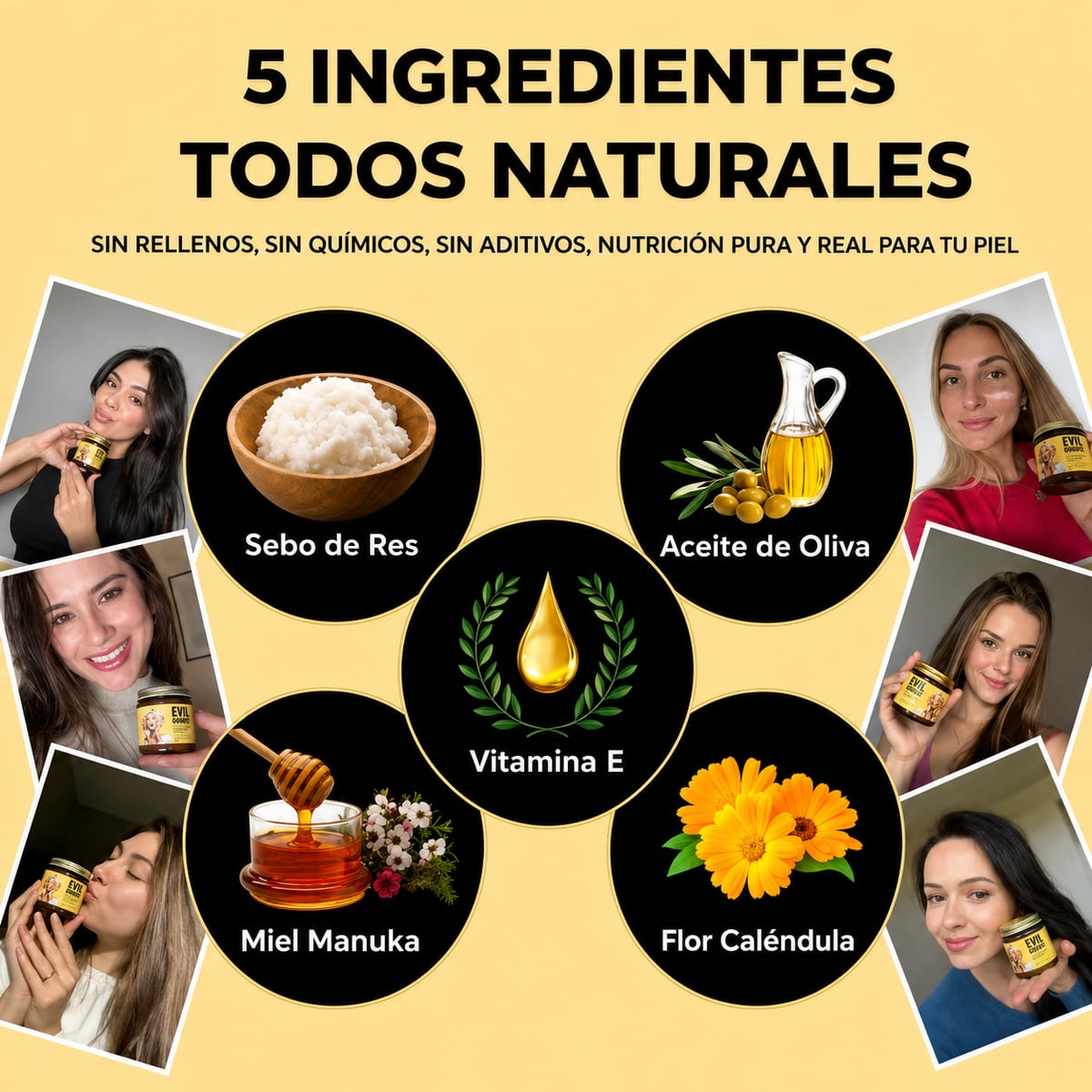 Evil good Bálsamo de miel y sebo de Res Anti-Envejecimiento 100% Original, Resultados en 14 días + ENVIO GRATIS 🎁
