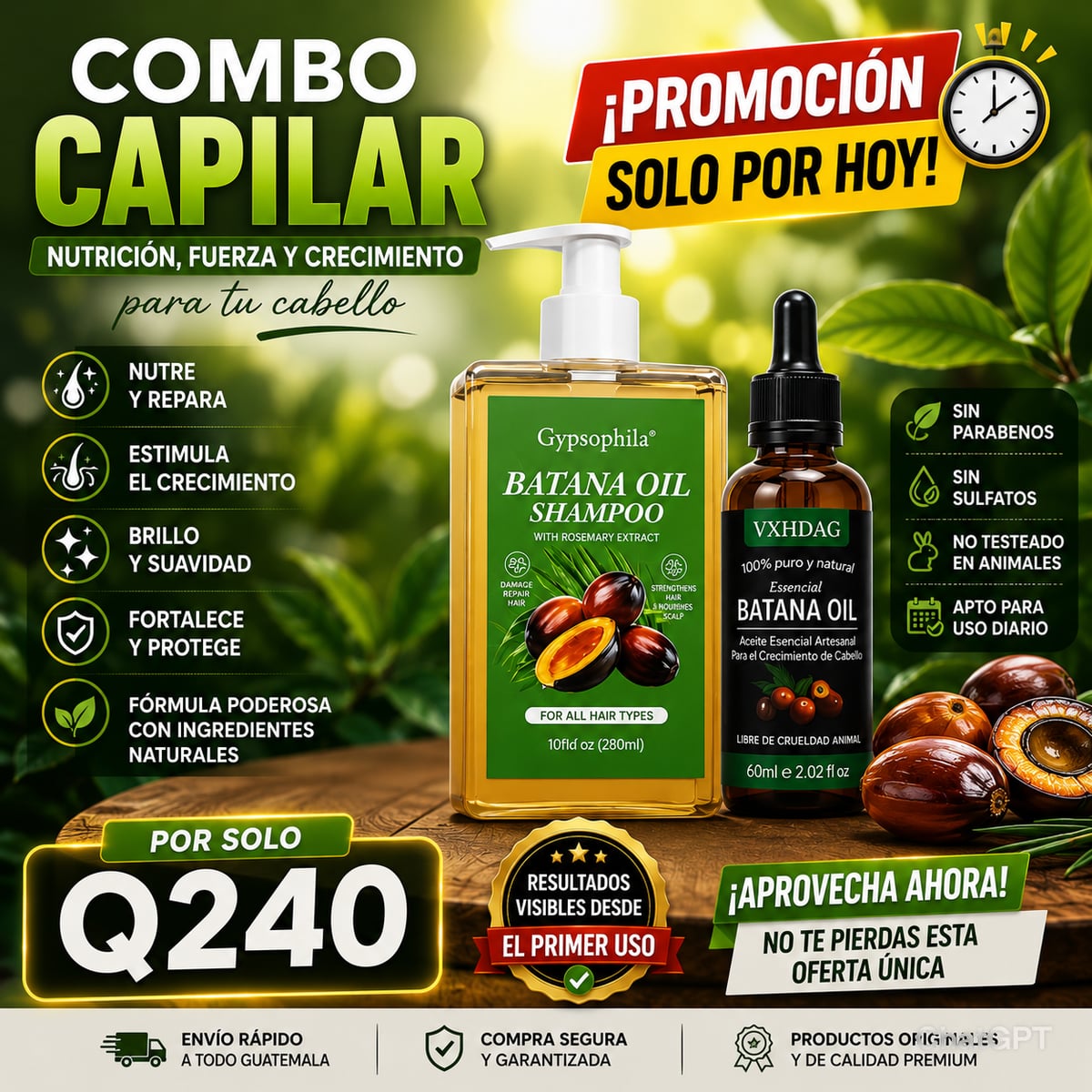 Apovecha esta oferta Pack Shampoo de Batana 350ml + Aceite de Batana 35ml🧴🌿