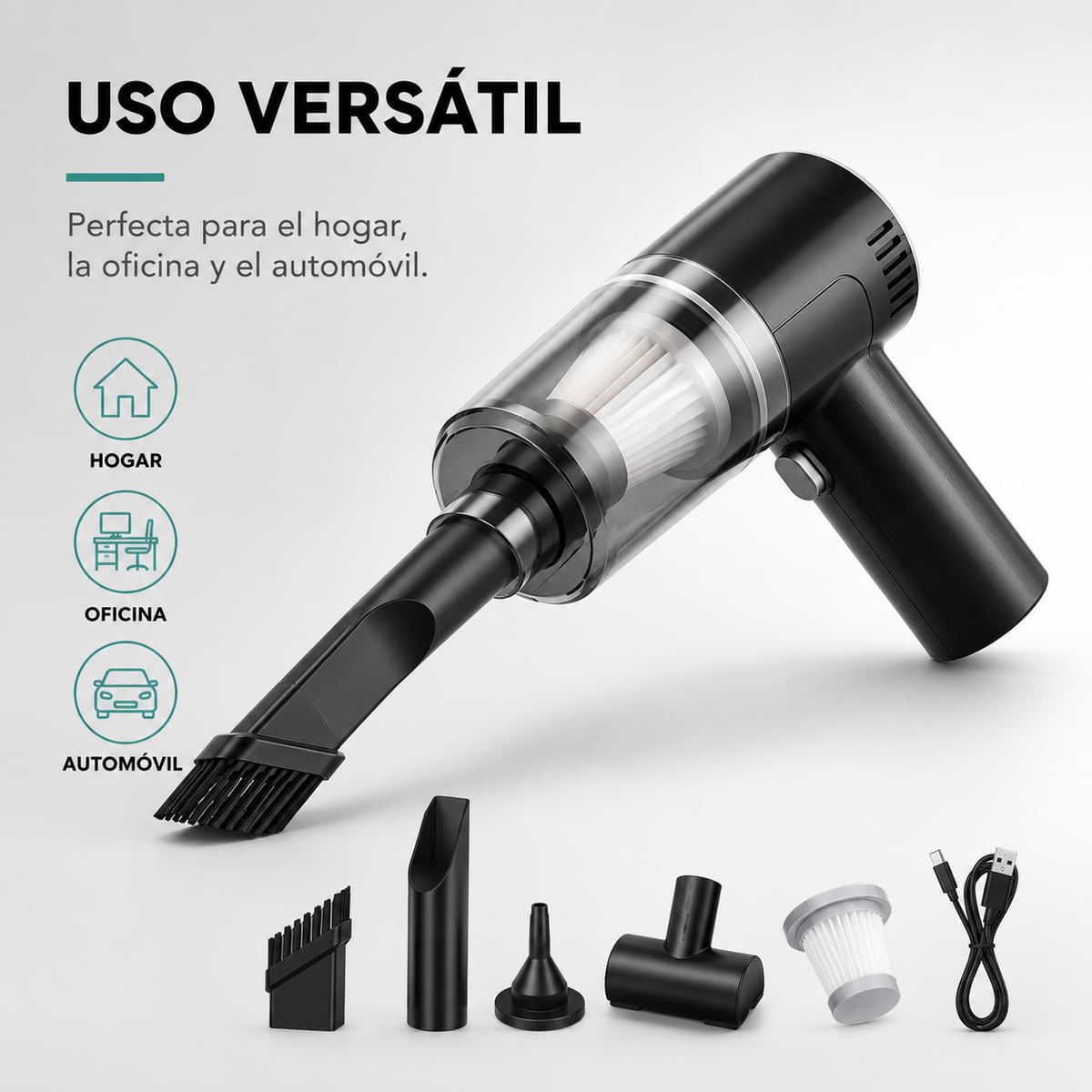 Mini Aspiradora Inalámbrica 3 en 1 – Limpieza Rápida en Cada Rincón