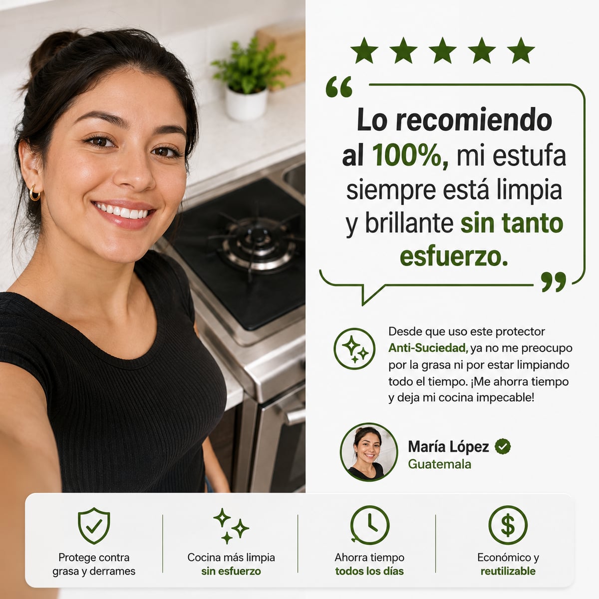 Protector Anti-Suciedad para estufa Kit 4 pz
