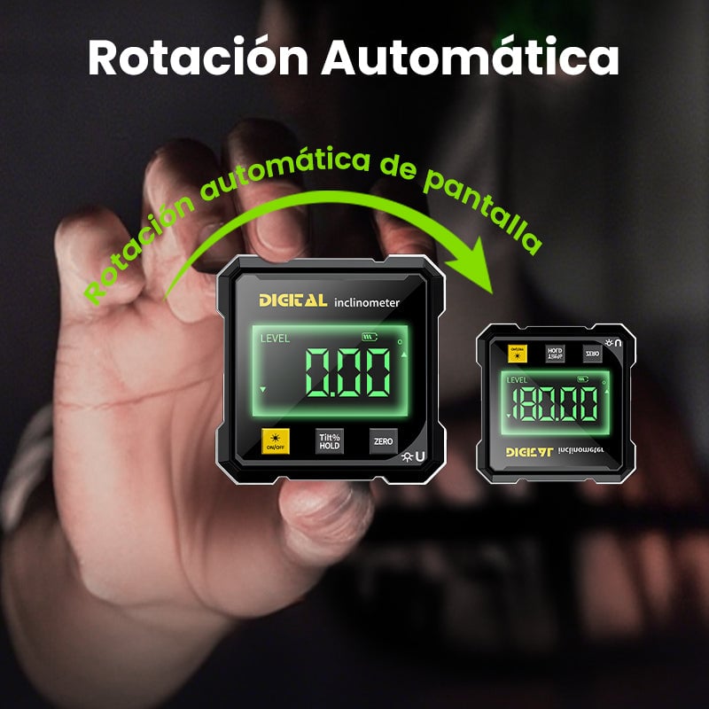 Medidor de ángulo digital magnético de 4 caras con láser