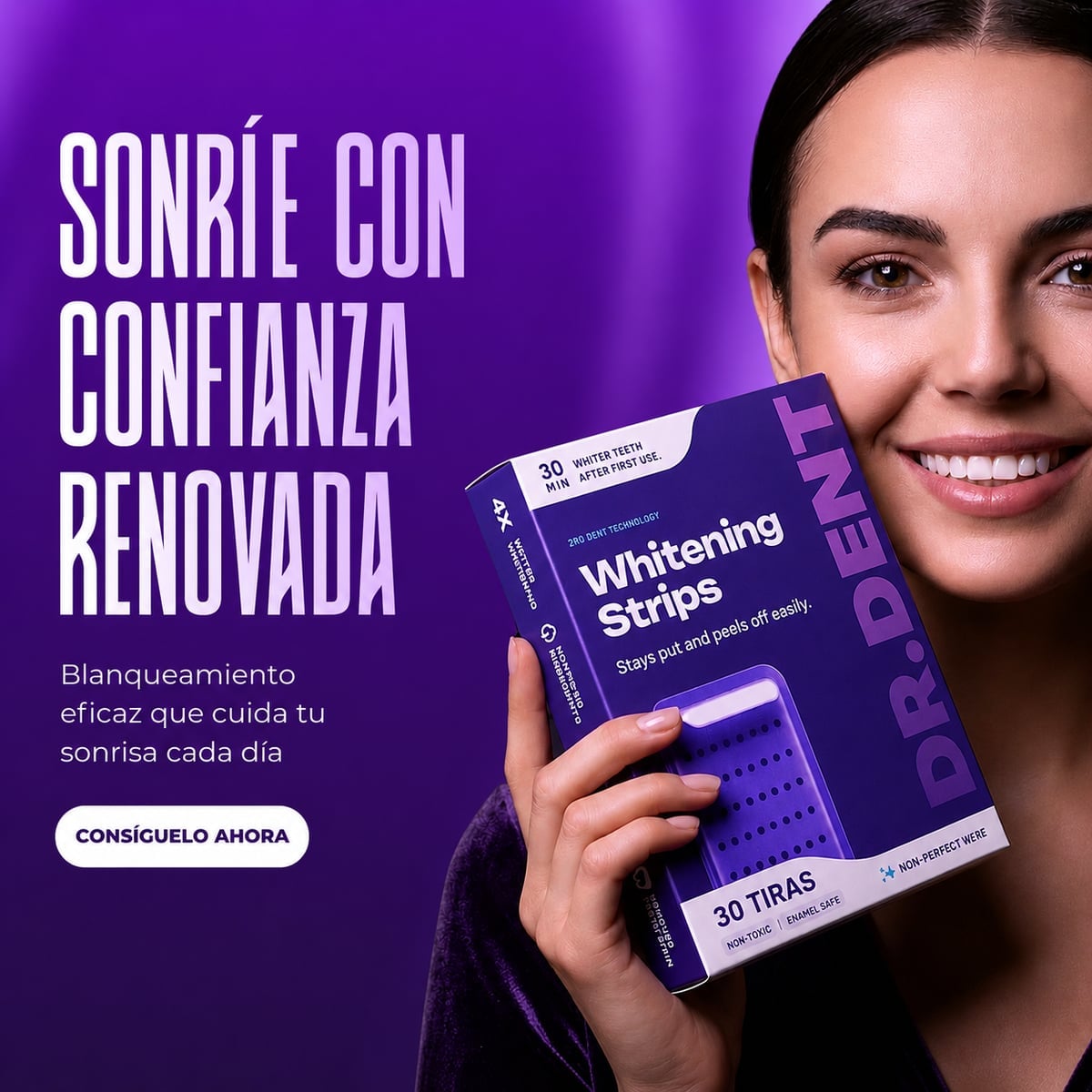 💜 Tiras Blanqueadoras ✨ Una sonrisa más blanca, fácil y cómoda. PROMO2X1