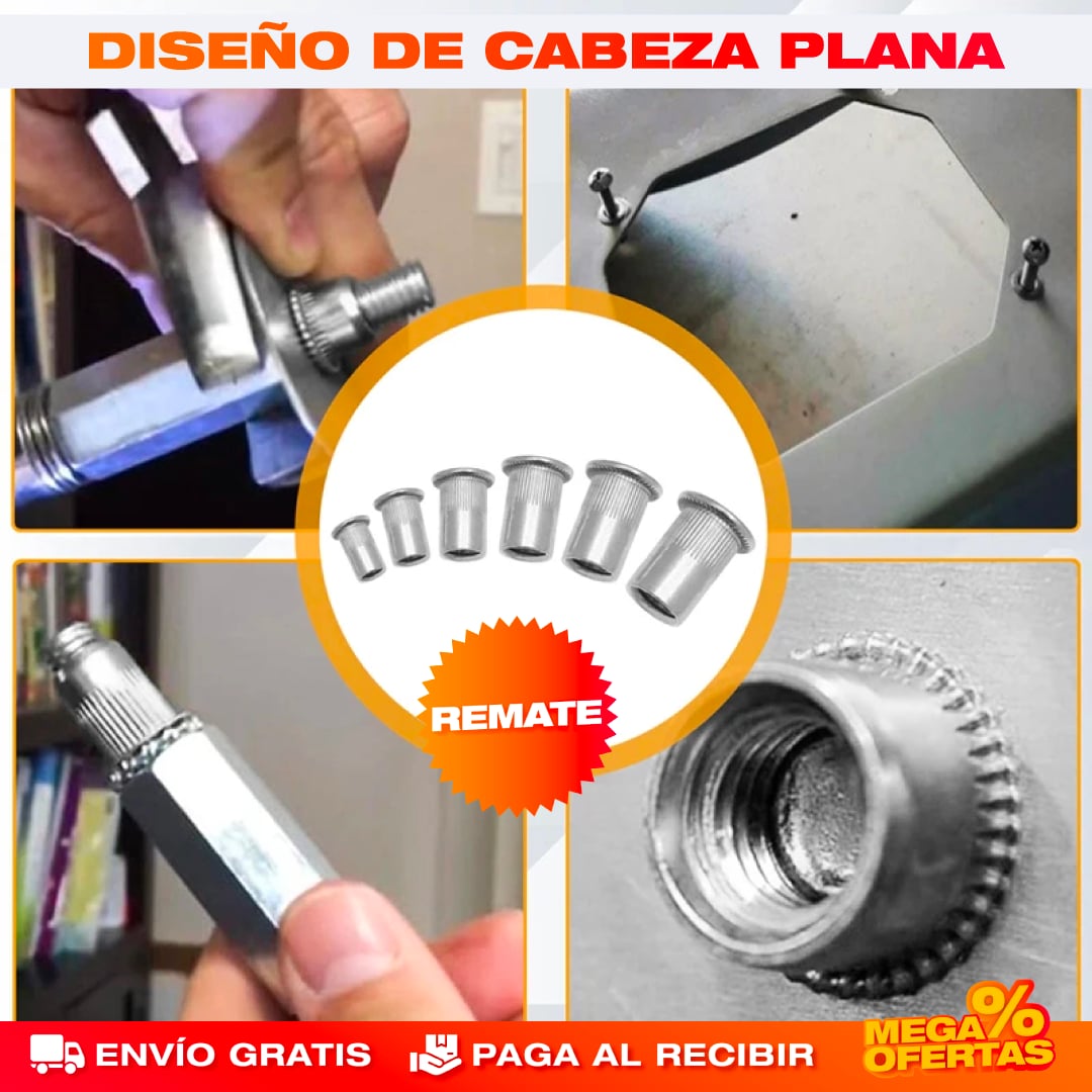 JUEGO DE 190 TUERCAS REMACHABLES