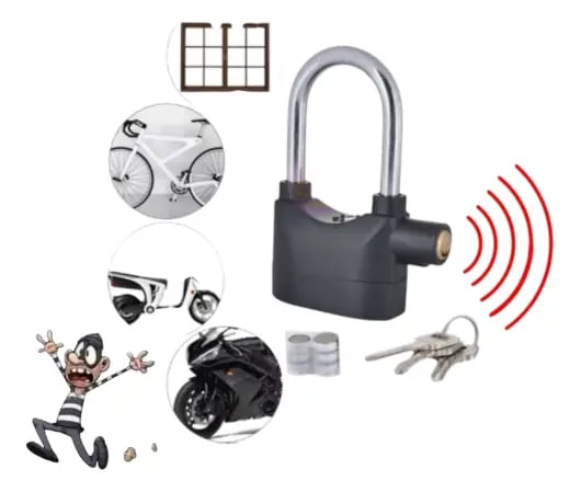 Candado GuardLock 110dB – Alarma Antirrobo para Moto, Bicicleta y Hogar