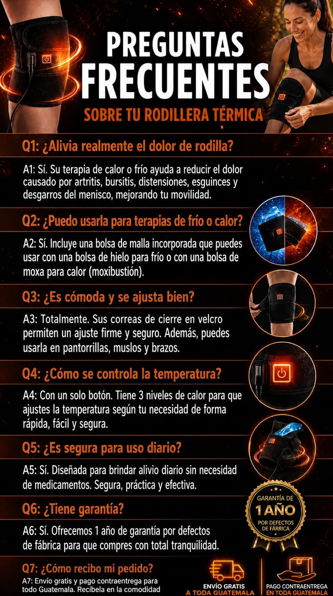 馃敡 Rodillera 2 en 1 con Terapia de Calor y Vibraci贸n. Recargable