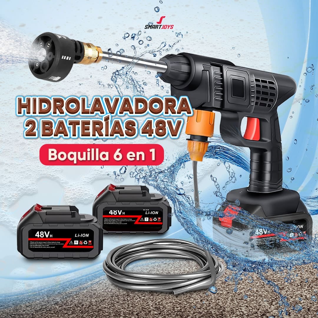 ULTIMAS UNIDADES - Hidrolavadora Inalámbrica 2 Baterías 48V Boquilla 6 en 1 + ENVÍO GRATIS 🎁